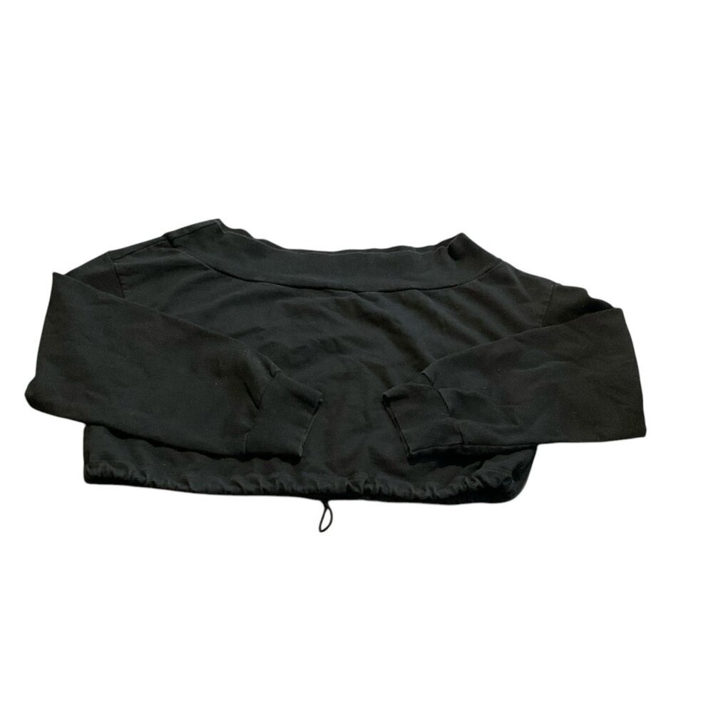 Heroine Sport Off Shoulder Long Sleeve Cropped Top Black Xsmall Sweatshirt